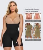 Open Bust Shapewear Tummy Control Bodysuits For Women Seamless Compression High Waisted Body Shaper - Image 10