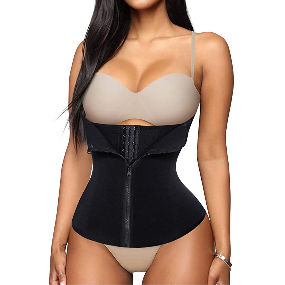 1618886350447.jpg Zip Waist Closure Belly Belt Corset Sports Fitness Double Layer Neoprene Three-Breasted Corset - Image 1