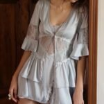 Silk satin nightgown feminine ice silk bathrobe
