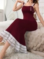 Elegant Womens Sleepwear With Casual Jacquard Ribbing - Image 4