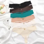 Panties Set Women Seamless Panties Sexy Low-Waist G-String Thong Ice Silk Underwear Hollow Out T-Back Solid Bandage Female Lingerie - Image 4