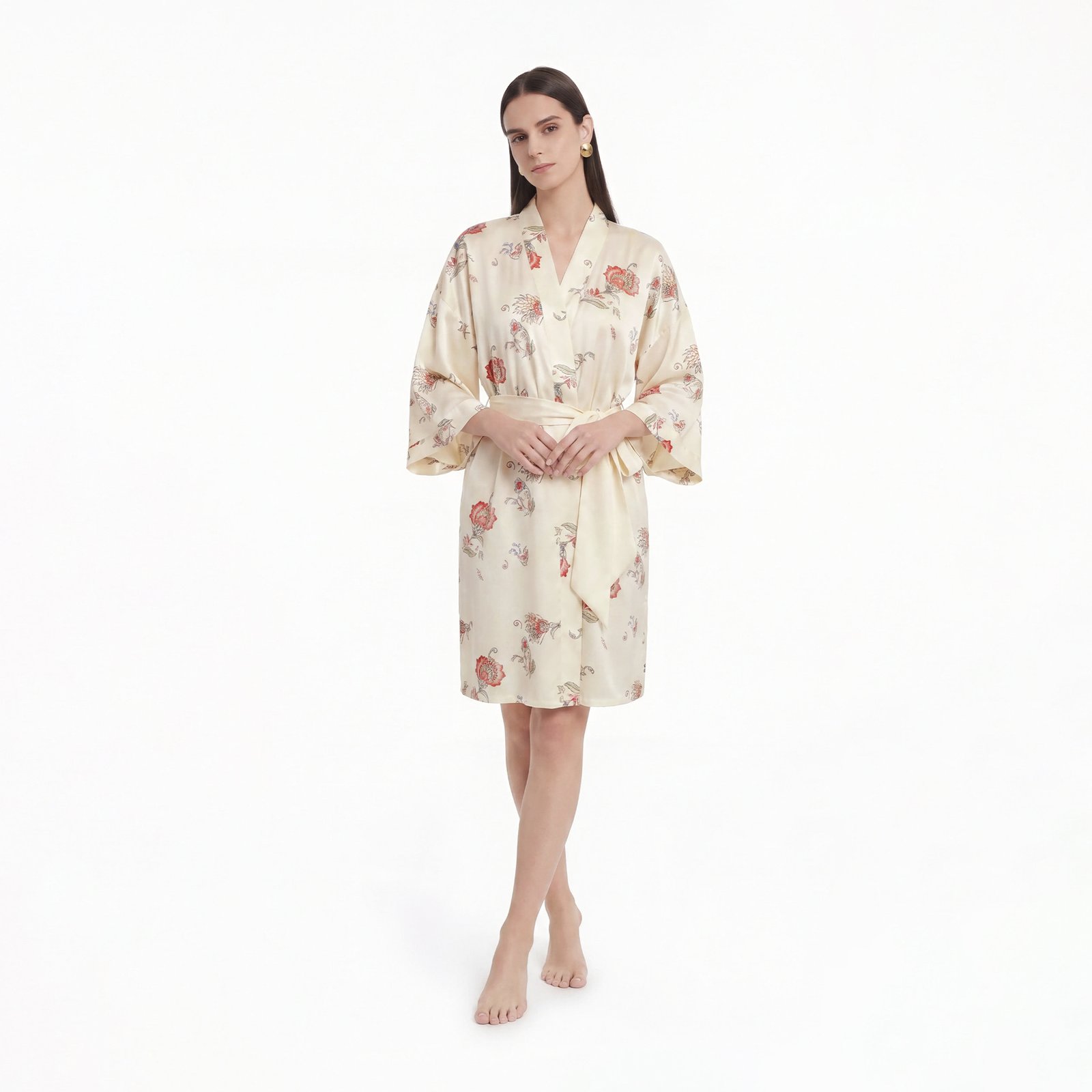 81b43614-fe88-4429-916b-f9ea781c5366.jpg Printed Bathrobe Pajamas Womens Loungewear Nightgown - Image 1