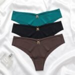 Panties Set Women Seamless Panties Sexy Low-Waist G-String Thong Ice Silk Underwear Hollow Out T-Back Solid Bandage Female Lingerie - Image 2