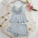 Lace-trimmed Camisole Loungewear Casual 2-piece Set For Women - Image 5