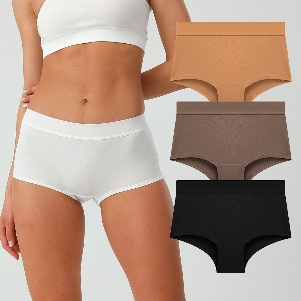 07062556-df7b-44a6-8650-08a4d40fb21c.jpg Unisex Sport Boyshorts Underwear EU Sizing,Cotton Neutral Aesthetic Sexy High Cut Briefs, Warm Earth Tones Solid Color Panties - Image 1