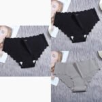 Ruffle Ice Silk Underwear Women's Girls Shorts Package Seamless Underwear Smooth Satin Ladies Underwear Set - Image 6