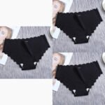 Ruffle Ice Silk Underwear Women's Girls Shorts Package Seamless Underwear Smooth Satin Ladies Underwear Set - Image 7