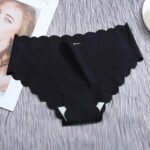 Ruffle Ice Silk Underwear Women's Girls Shorts Package Seamless Underwear Smooth Satin Ladies Underwear Set - Image 2