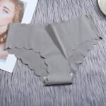 Ruffle Ice Silk Underwear Women's Girls Shorts Package Seamless Underwear Smooth Satin Ladies Underwear Set - Image 3