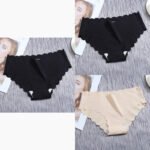 Ruffle Ice Silk Underwear Women's Girls Shorts Package Seamless Underwear Smooth Satin Ladies Underwear Set - Image 10