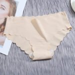 Ruffle Ice Silk Underwear Women's Girls Shorts Package Seamless Underwear Smooth Satin Ladies Underwear Set - Image 4