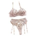Ribbon Stitching Flower Embroidery Sexy Lingerie Garter - Image 9