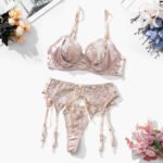 Ribbon Stitching Flower Embroidery Sexy Lingerie Garter - Image 10