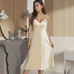 Sexy Womens SpringSummer Loose Slip Dress Bathrobe Loungewear Fashionable Long Nightgown Set