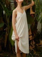 Pure Linen Slip Dress Simple Inner Wear Skirt Niche Vacation Style - Image 8