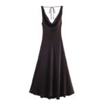 European And American-style Silk-satin Slip Dress With A Designer Aesthetic - Image 8