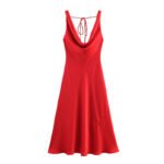 European And American-style Silk-satin Slip Dress With A Designer Aesthetic - Image 7