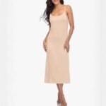 Womens Adjustable Spaghetti-strap Slip Dress