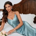Solid Color Nightgown Lingerie Loungewear Slip Dress - Image 4