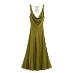 European And American-style Silk-satin Slip Dress With A Designer Aesthetic - Image 4