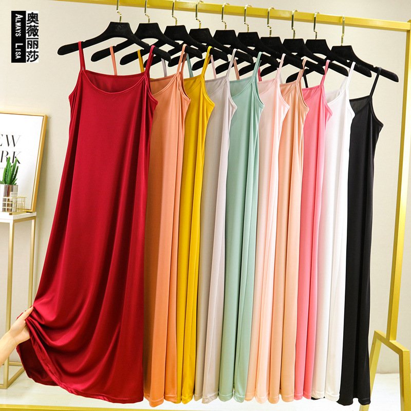 5bd12682-a013-4f47-99fc-aa5c310c2435.jpg Women's Silk Slip Loose Long Dress - Image 1
