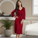 Sexy Womens SpringSummer Loose Slip Dress Bathrobe Loungewear Fashionable Long Nightgown Set - Image 8