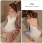 Womens Lingerie Spaghetti Straps Ice-silk Nightdress - Image 3