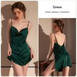 Womens Lingerie Spaghetti Straps Ice-silk Nightdress - Image 4
