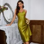 Solid Color Nightgown Lingerie Loungewear Slip Dress - Image 2