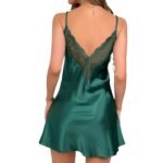 Womens Slip Dress With Lace Trim Made From Imitation Silk Satin - Image 5