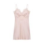 Fashionable Silk-textured Lace-panelled Slip Dress - Image 2