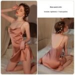 Womens Lingerie Spaghetti Straps Ice-silk Nightdress - Image 9