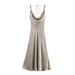 European And American-style Silk-satin Slip Dress With A Designer Aesthetic - Image 6