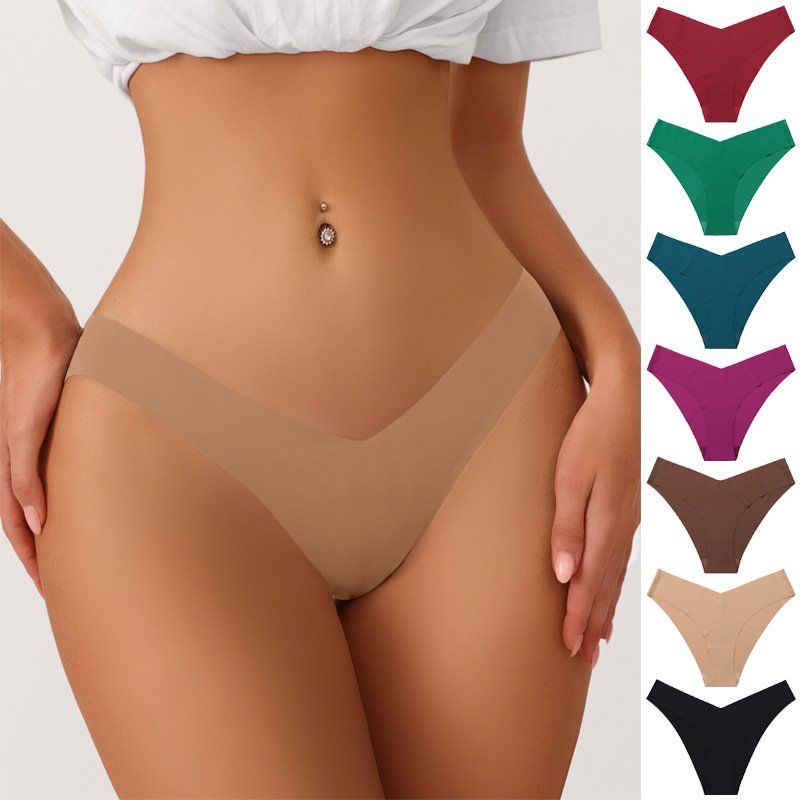 a4cf725c-4b29-4e48-a9af-48c31ecd92ea.jpg Seamless Ice Silk Underwear Women's Cotton Crotch Breathable Underwear - Image 1