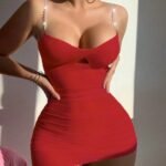 Simple Mesh Uniform Pearl Suspender Underwear Dress - Image 8