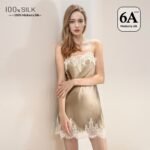 Womens Silk Sexy Slip Dress With Short Skirt