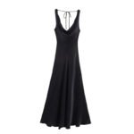 European And American-style Silk-satin Slip Dress With A Designer Aesthetic - Image 2