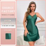 Lace-trimmed Ice-silk Slip Dress Pajamas