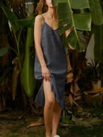 Pure Linen Slip Dress Simple Inner Wear Skirt Niche Vacation Style - Image 10