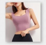 Yoga Crop Top For Women Sports Bra Sexy Underwear Push Up Bras Solid Athletic Vest Gym Fitness Shirt Sport Running Sportswear - Image 4