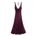 European And American-style Silk-satin Slip Dress With A Designer Aesthetic - Image 5