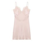Fashionable Silk-textured Lace-panelled Slip Dress