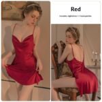 Womens Lingerie Spaghetti Straps Ice-silk Nightdress - Image 6